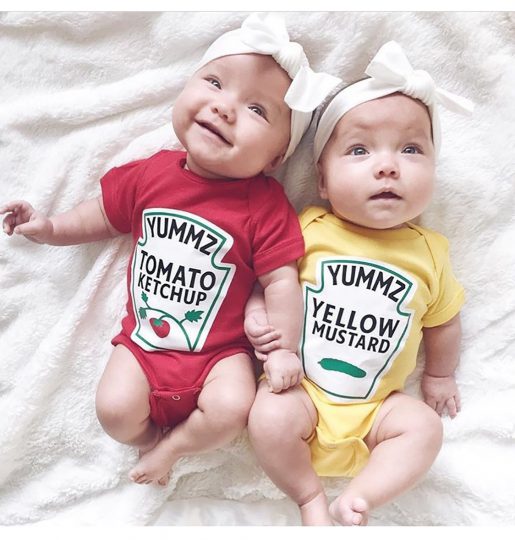 funny twin baby clothes