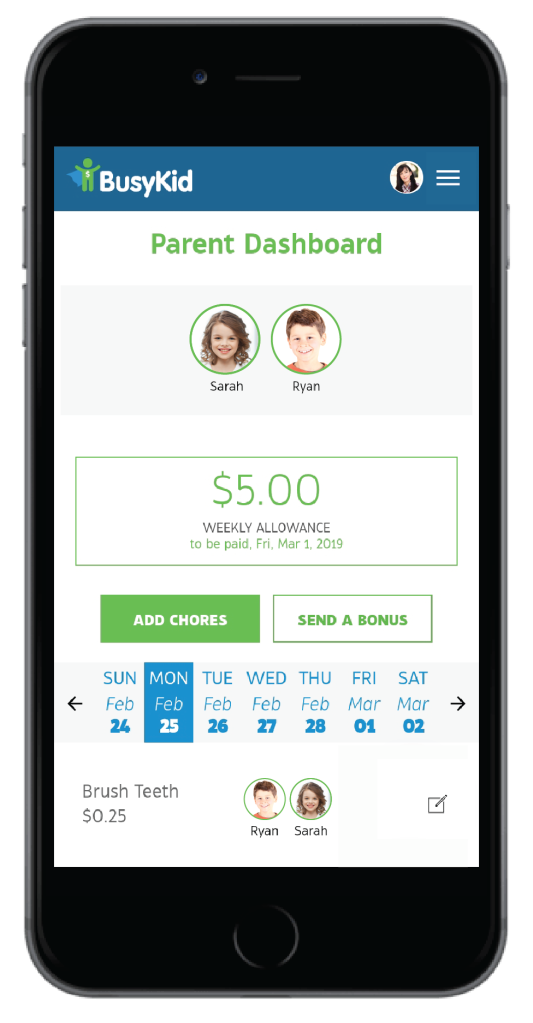 The Busykid App Helps Your Child Save Money By Doing Chores