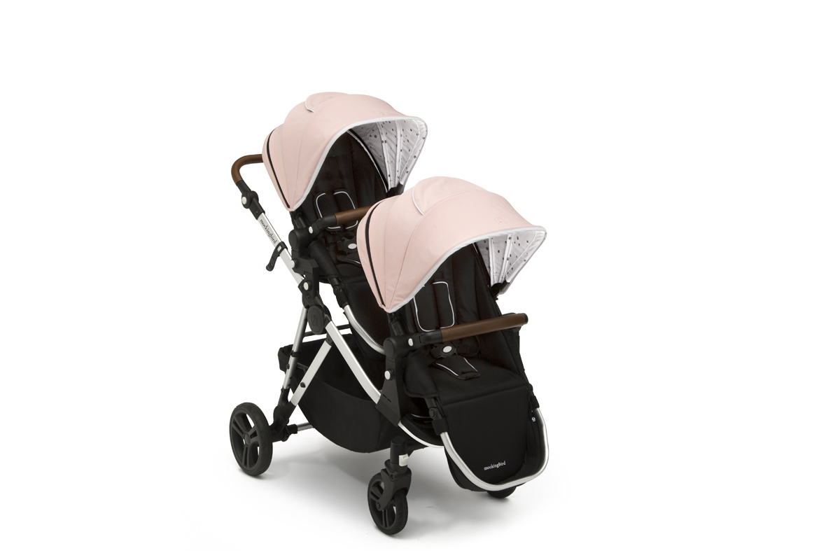 pink silver cross travel system