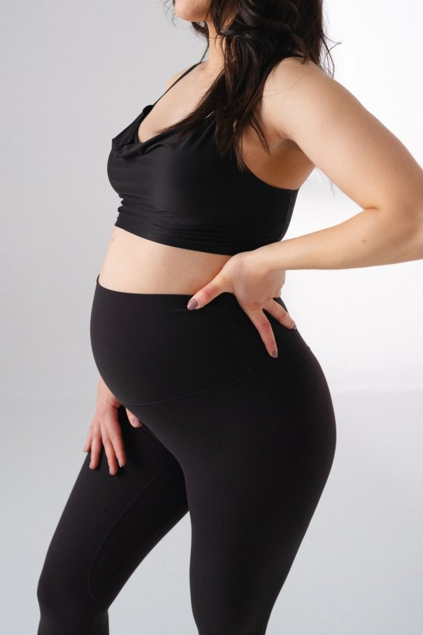 Maternity Sports Trouser Workout Capris Yoga Pants Leggings Black XL