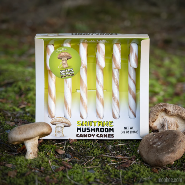 Mushroom candy canes